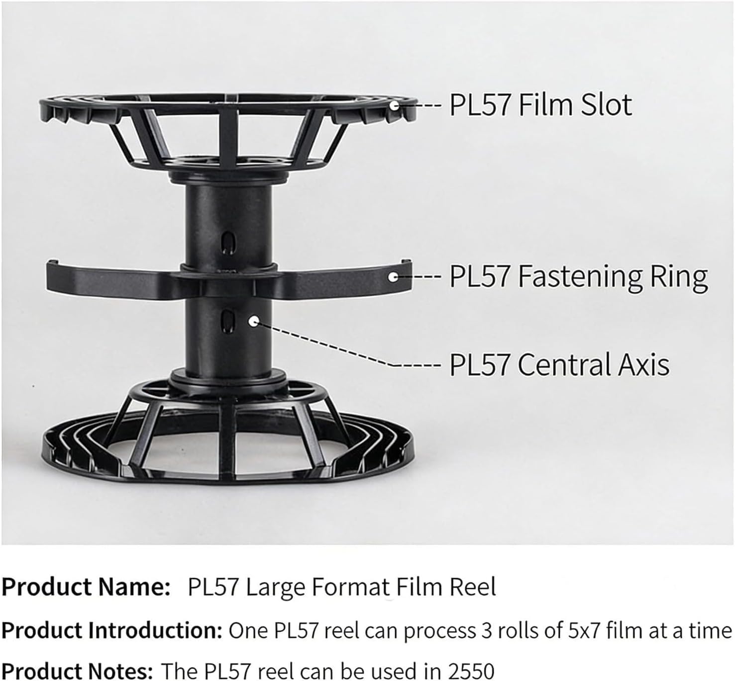 Multi Format Darkroom Spiral Reel, Film Holder Camera Processing Accessories Kit, Stable Locking, for Hobbyists and Professionals (PL57)