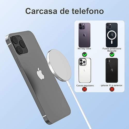 Miniatura 4 de Cargador rápido inalámbrico magnético, cargador inalámbrico USB-C de carga rápida de 15 W, compatible con iPhone 16 15 14 13 12 Series, iPhone 15W
