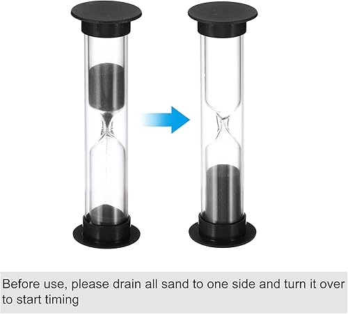 Miniatura 4 de PATIKIL Temporizador de arena de 3 minutos, 4 piezas de reloj de arena pequeño con cubierta de plástico, vidrio de arena de cuenta regresiva para
