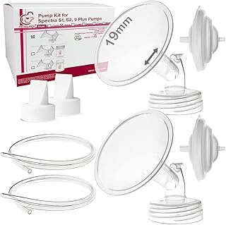 Nenesupply 19mm Flange Pump Parts Compatible w Spectra S2 S1 Breast Pumps Replacement Kit for Spectra Pump Parts S2 Parts S2 Accessories Inc Flange Duckbill Valve Backflow Protector
