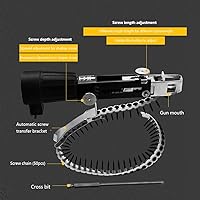 Vista 5 de Adaptador automático de pistola de clavos, cadena de espiga de tornillo automática profesional ajustable para accesorio de taladro eléctrico
