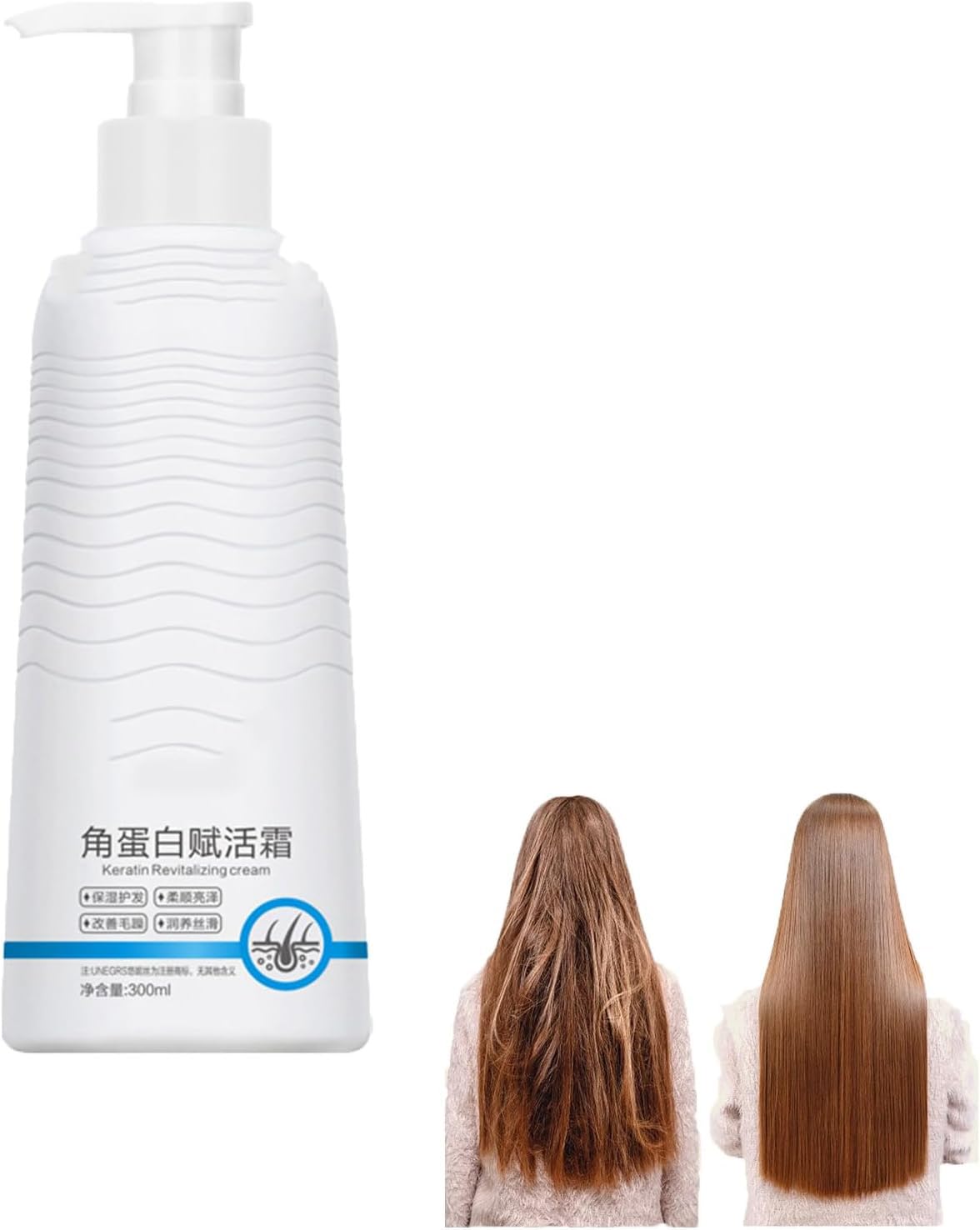 Keratin Revitalizing Hair Cream, Keratin Revitalizing Cream Conditioner, Smoothing Keratin Treatment Hair Straightening Cream, Keratin Boost Awakening, Women Deep Conditioning Hair Treatment (1PC)