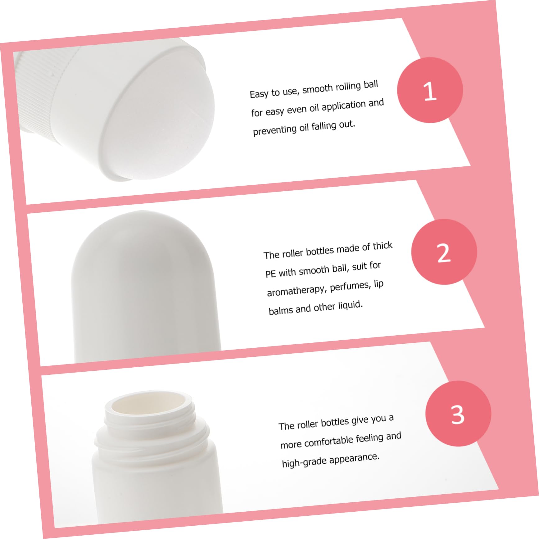 10 Pezzi Boccetta con Rullo 50ml Plastico per Profumi Oli Essenziali