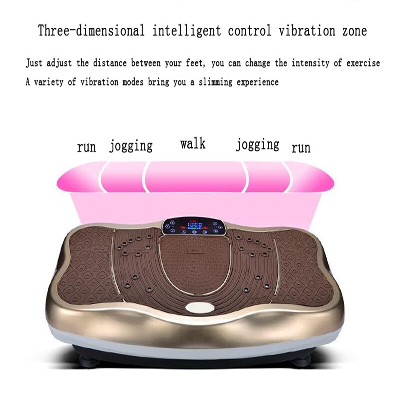 Pedane vibranti, pedana Vibrante con Altoparlante Bluetooth, 5 modalità di Programma, 2 Fasce di Resistenza, Allenatore Fitness Vibrante per Perdita di Peso e Corpo