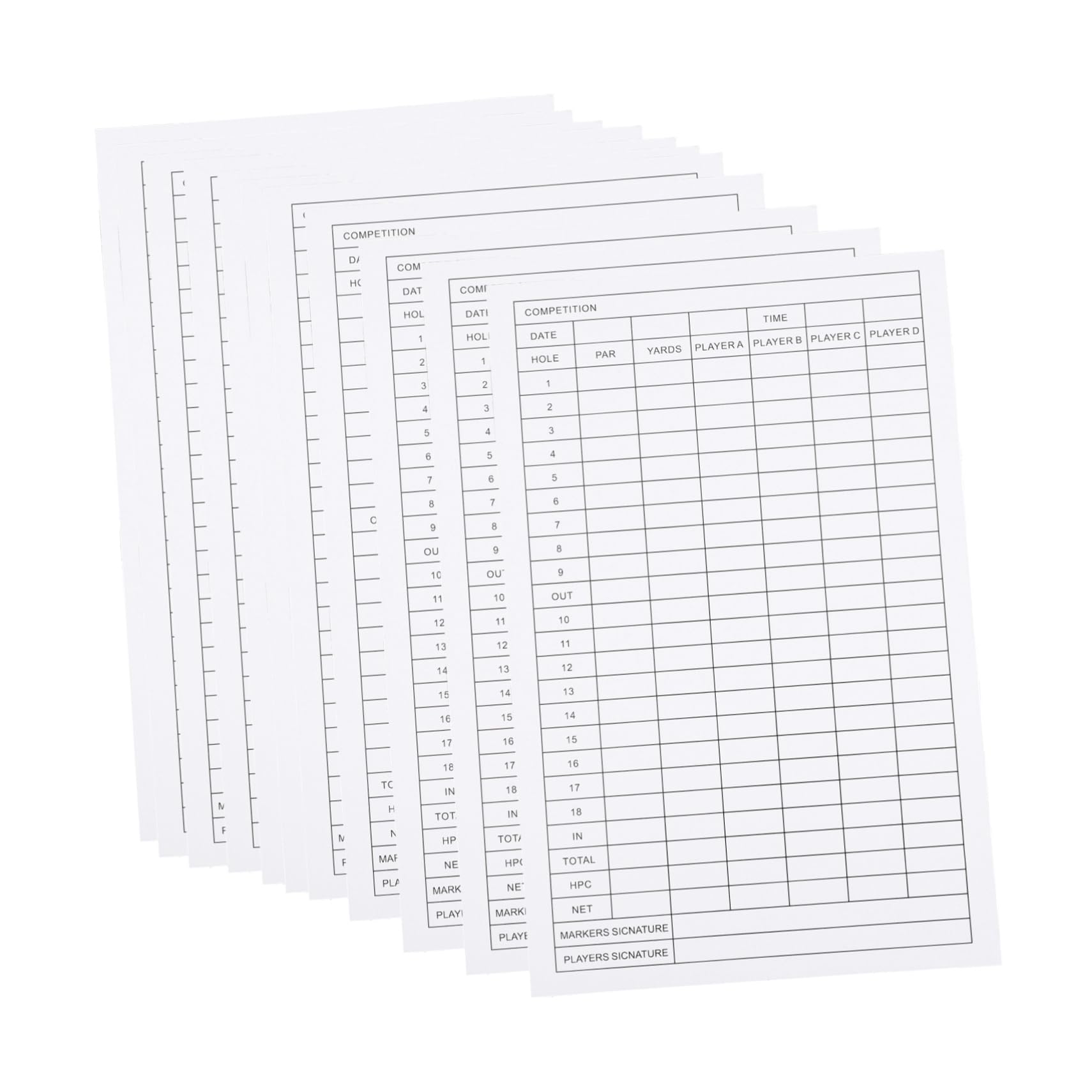 GOOHOCHY Golf Scorecard Golf Club Distance Card Scorecard Holder for Golf Accessories