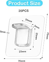 MIHURO 20db Öntapadós Polctartó Konzol 7x7cm Fúrás Nélkül Szekrénybe 2