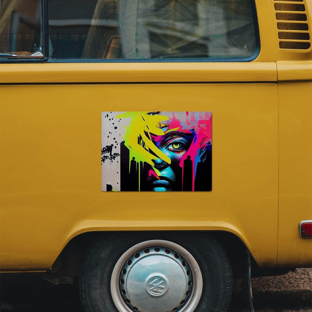 Neon Graffiti Art Car Magnet 2 PCS - Colorful Car Magnet - Graphic Sticker