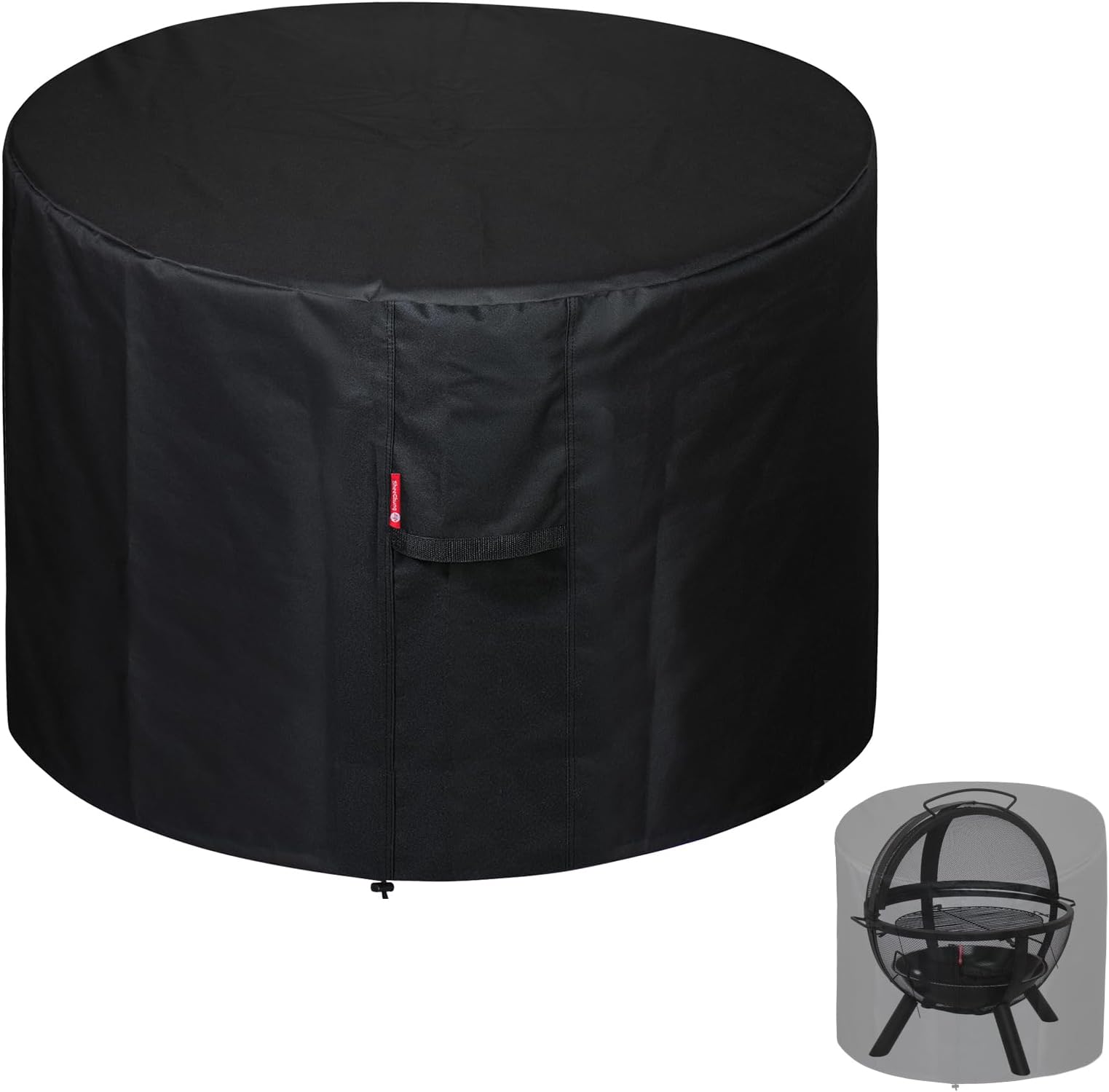 SheeChung Fire Pit Cover 36"x34" for Ikuby Fire Pit Sphere,Waterproof Heavy Duty 600D Round Fire Pit Cover for Outdoor Large Globe/Ball Firepit,Fits Propane Gas Fire Pit