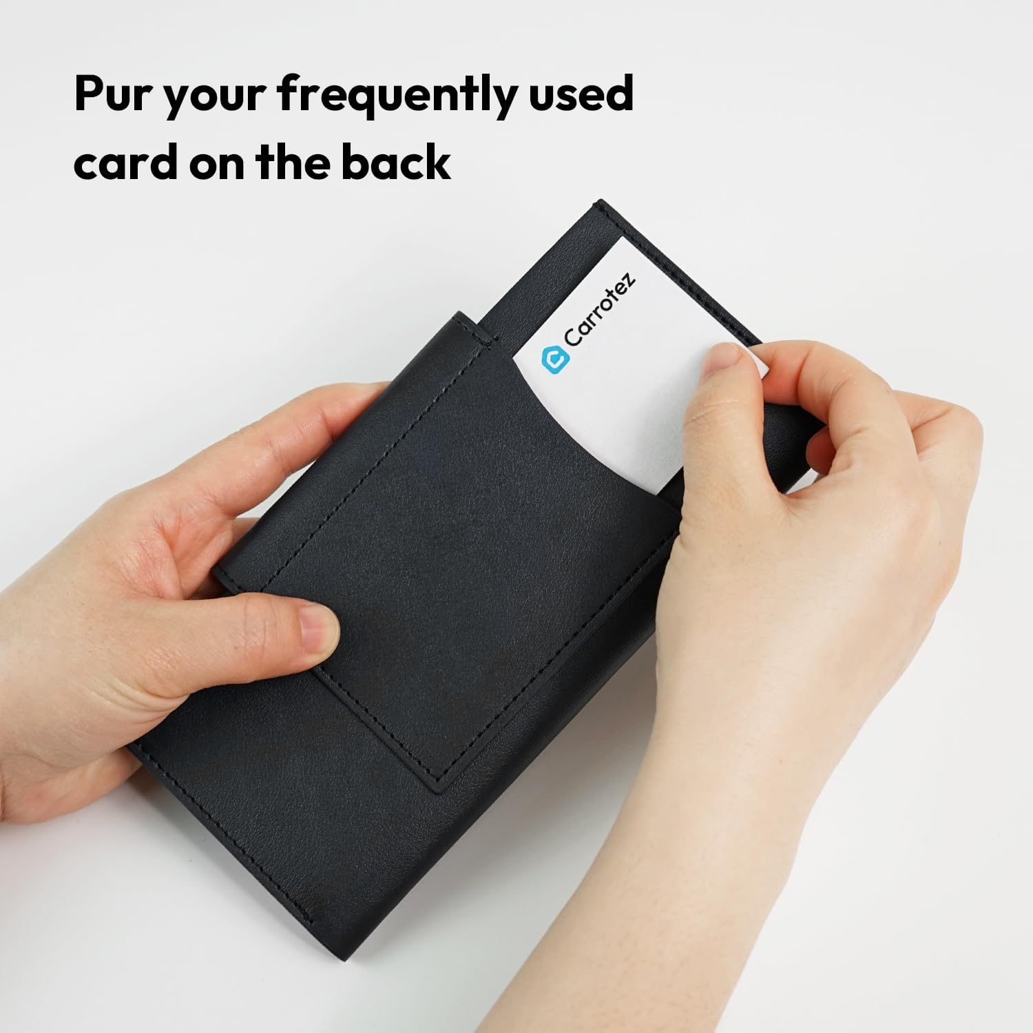 carrotez All-in-One Long Bifold 2-Tier PU Leather Wallet for Women, Money Organizer for Travel, Budgeting, Cash Envelope Wallet for Carrying Cash, Credit Cards & Business Cards - Indigo - Image 2