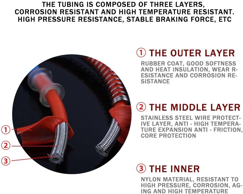 350-1200mm Motorcycle Universal Hydraulic Brake Hose Clutch Oil Pipe Line Braided Cable M10 for ATV Accessories Motorcycle Oil Hoses Line Pipe