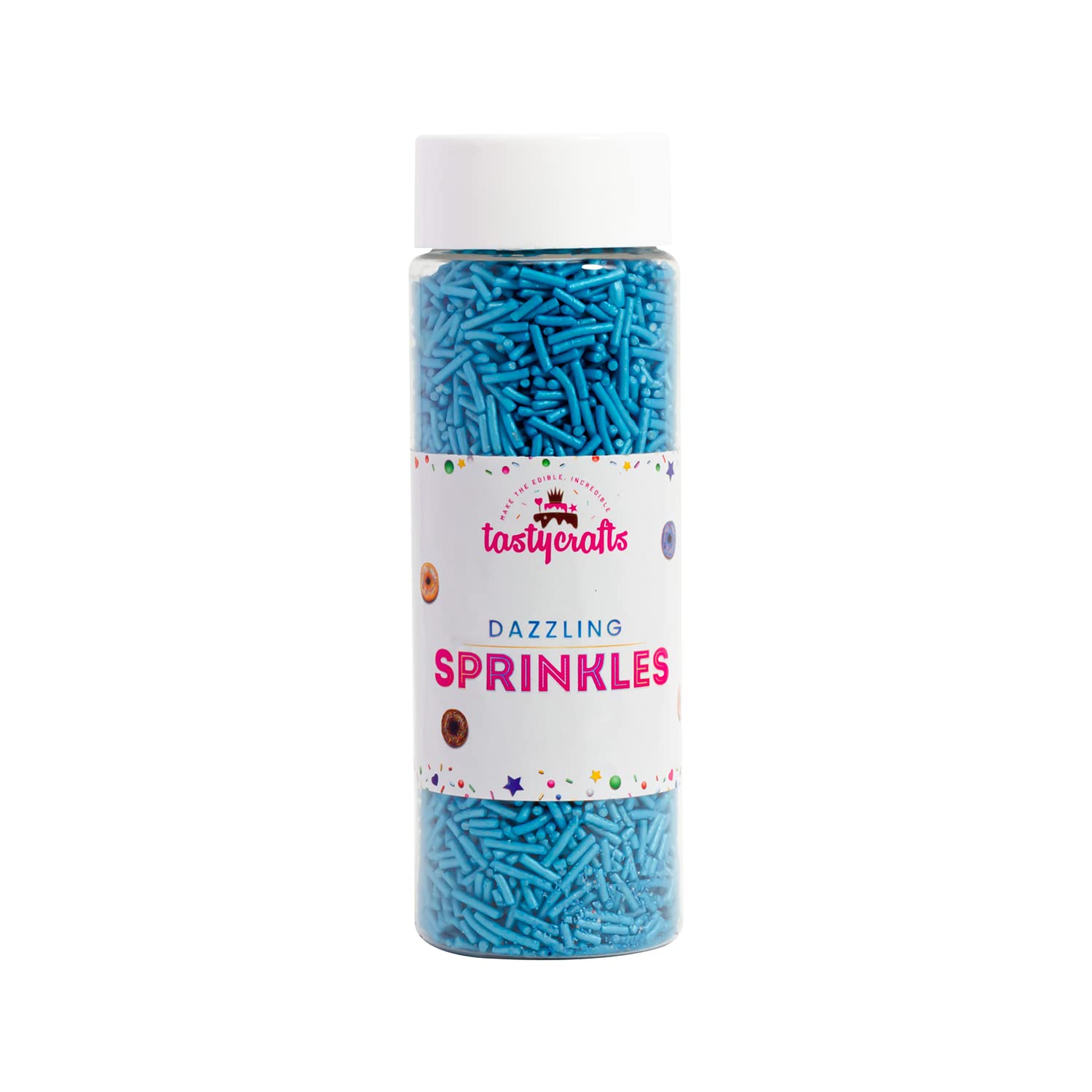 Tastycrafts Vermicelli Sprinkles for Cake Decoration, 100 gm | Edible Cake Decorating Items | Sprinkle for Cake, Cupcake, Cookies, Brownies | Cake Topper Decor (Blue)