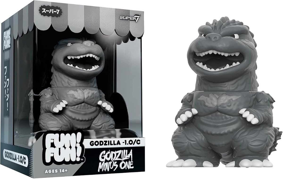¡Diversión Super7! ¡Divertido! Figura de vinilo de Toho Godzilla Minus One (escala de grises) - Figura de acción de Toho Godzilla Kaiju de 5" - Coleccionables y juguetes retro para fans de monstruos de películas clásicas - Edición limitada - Exclusivo de Amazon