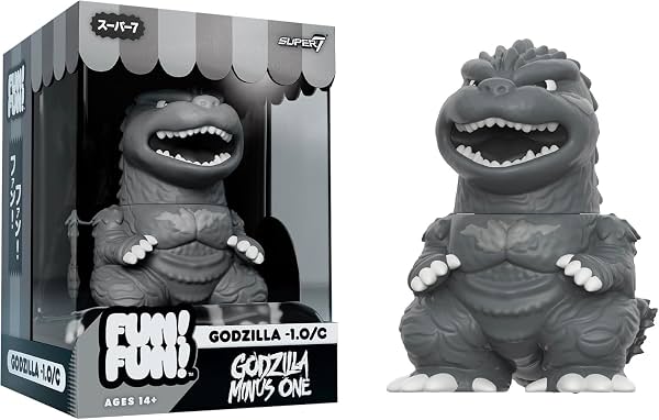 Super7 Fun! Fun! Toho Godzilla Minus One (Escala de Grises) Figura de Vinilo - Figura de Acción Toho Godzilla Kaiju de 5" - Coleccionables para Fans de Monstruos de Películas Clásicas y Juguetes Retro - Edición Limitada - Exclusivo de Amazon