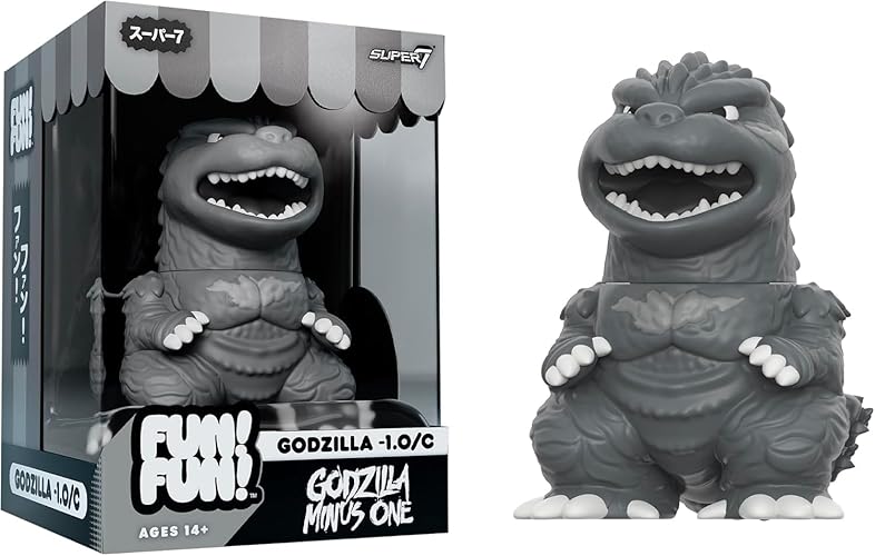 Super7 Fun! Fun! Toho Godzilla Minus One (Grayscale) Vinyl Figure - 5" Toho Godzilla Action Figure Kaiju - Classic Movie Monster Fans Collectibles & Retro Toys - Limited Edition - Amazon Exclusive
