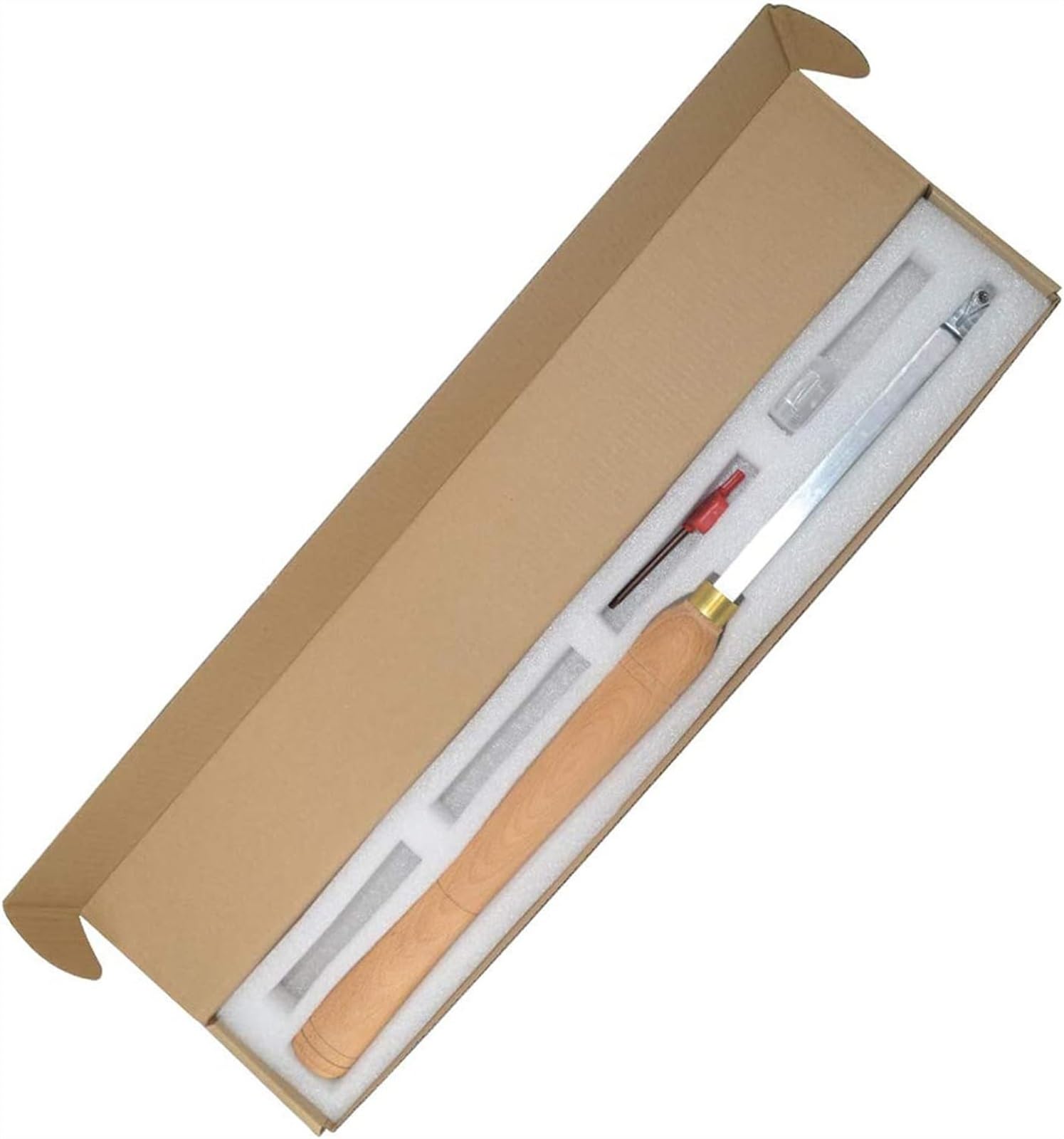 Utensili per tornitura per Legno Scalpello per tornio con Punta in carburo più Ruvida 18 Pollici a grandezza Naturale con Inserto Quadrato in carburo 15X15x2,5 mm con Raggio e Una Vite per hobbisti