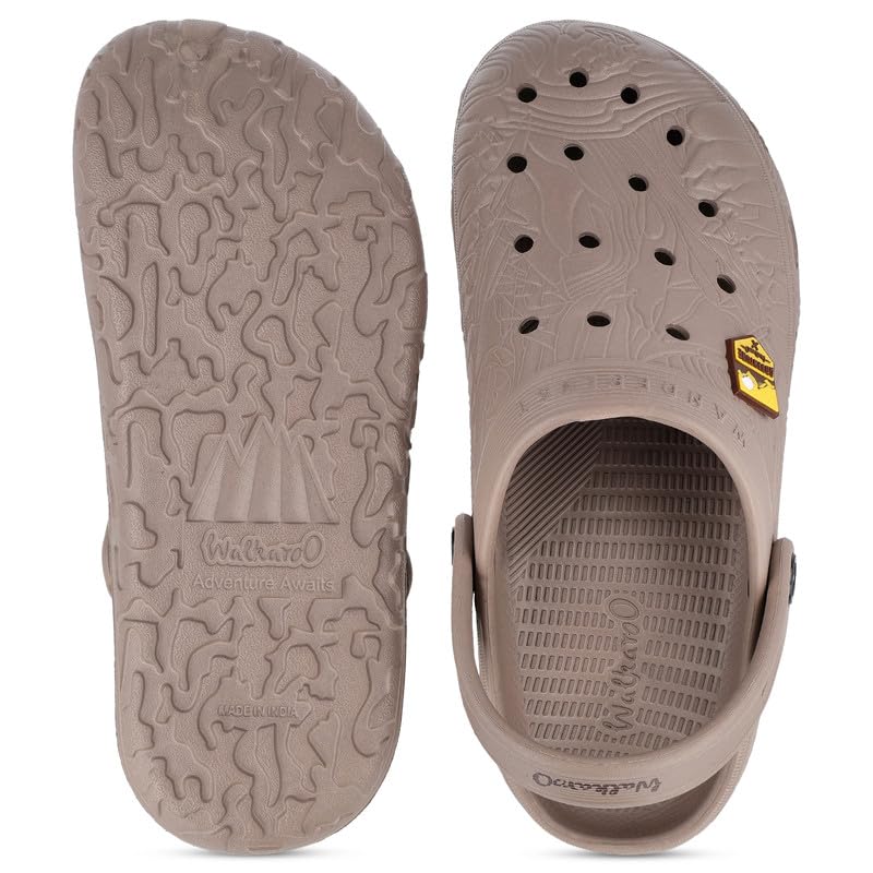 Image of WALKAROO Mens Clogs with Soft Sole, Backstrap, Ventilated and Lightweight - WC8801