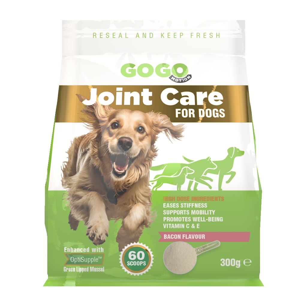 GOGO Motion Joint Care Powder for Dogs Bacon Flavour with Green Lipped Mussel and Glucosamine (300g)