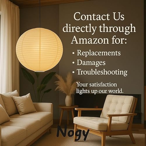 Miniatura 7 de Nogy Lámpara colgante de lino de 24 pulgadas, luz colgante, luz colgante blanca hueso, linterna grande, colgante de lino, perfecta para decoración