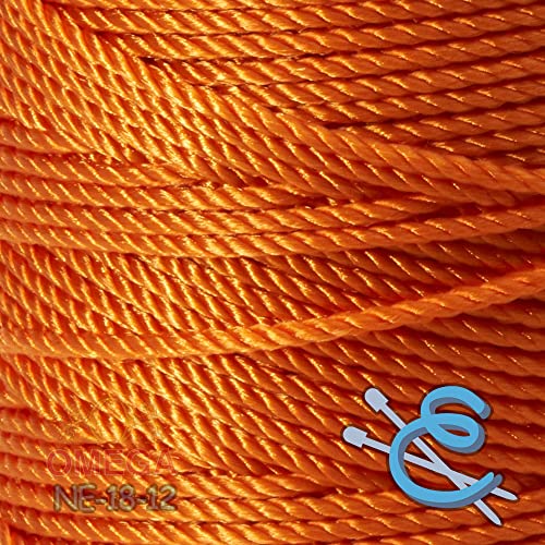 Image of Espiga No.18-100% Nylon Omega String Cord for Knitting and Crochet - 12 Orange