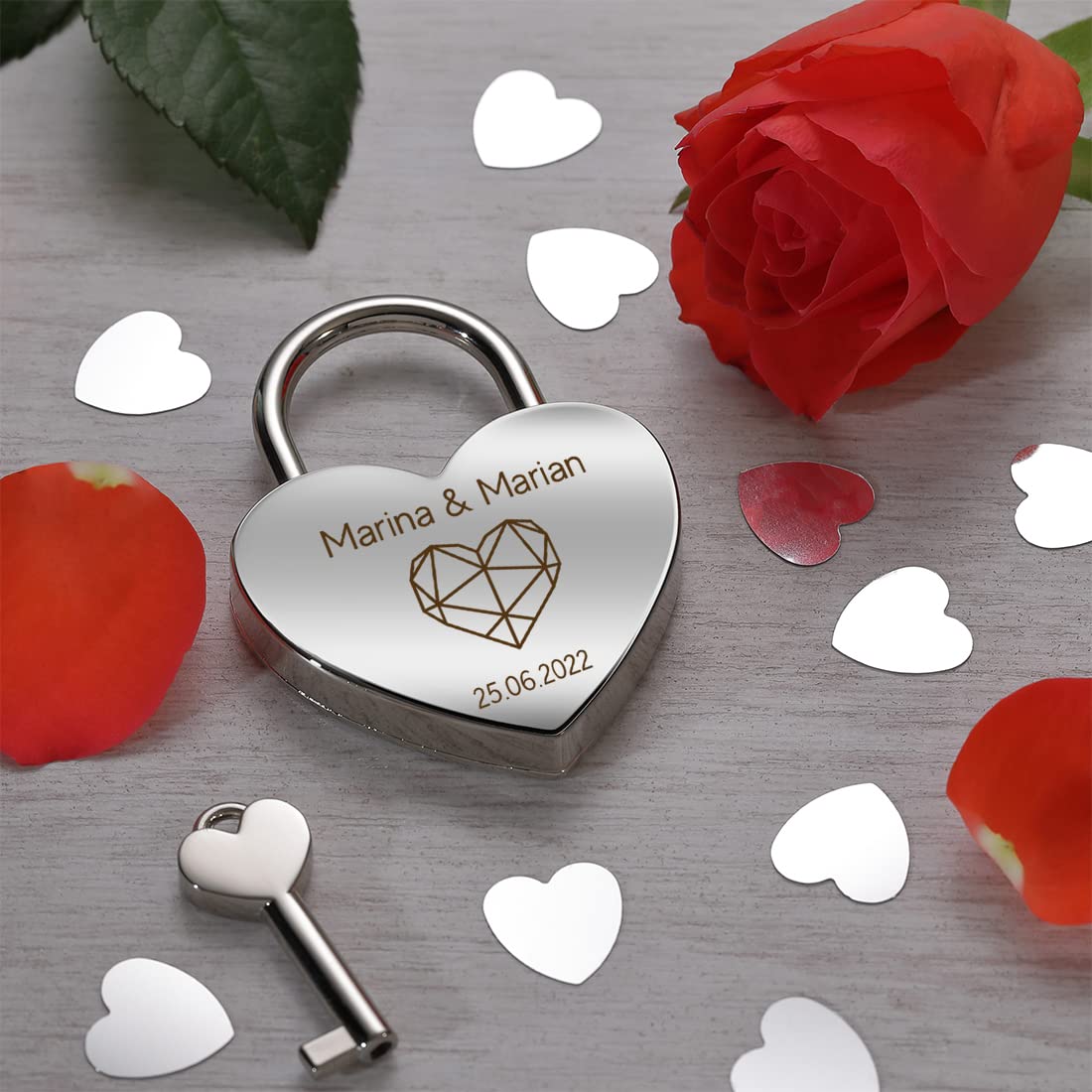 Lucchetto A Cuore Metallo Lucchetto A Cuore Con Incisione Personalizzata - Regalo Romantico Per Coppie, San Valentino, Anniversario Lucchetto Cuore Lucchetto A Cuore Metallo Lucchetto A Cuore Con Incisione Personalizzata - Regalo Romantico Per Coppie, San Valentino, Anniversario Lucchetto Cuore