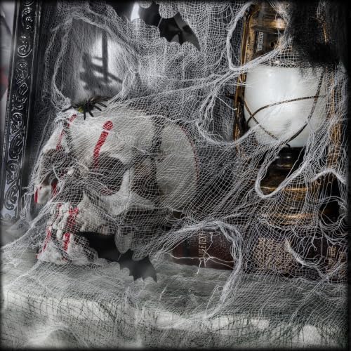 600 x 80 in Halloween Creepy Cloth for Yard and Outdoor Decorations, White - 5
