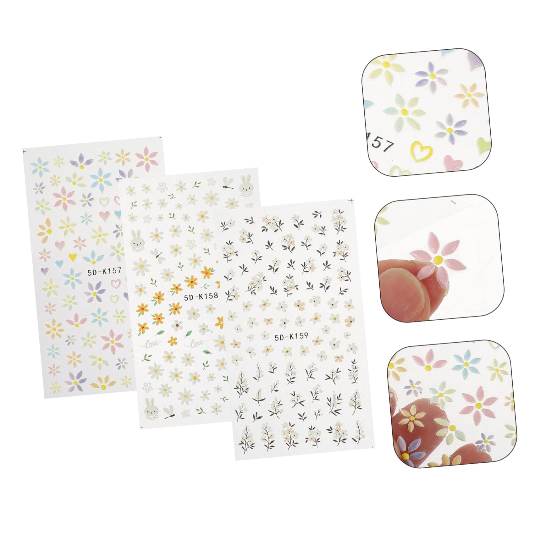 Beaupretty Pegatinas Decorativas De Uñas De Stickers De Para Uñas Aplicación Y Para Fiestas Y Ocasiones Especiales Seguros Y Amigables 3 Piezas X 4