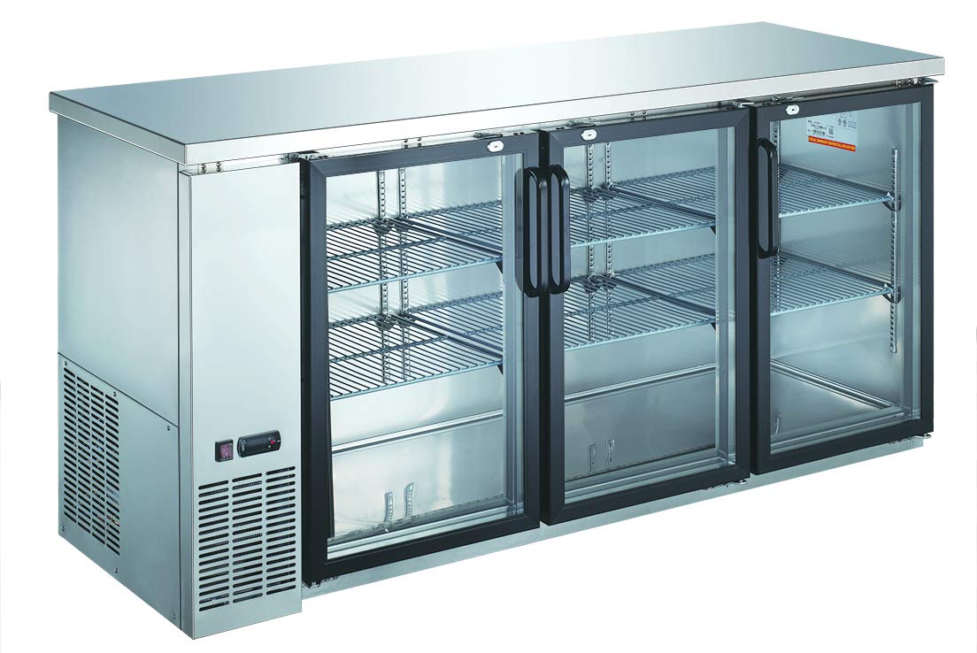 Mag-Air 72" Back Bar Beer Bottle Cooler w Stainless Steel Top and LED Lighting