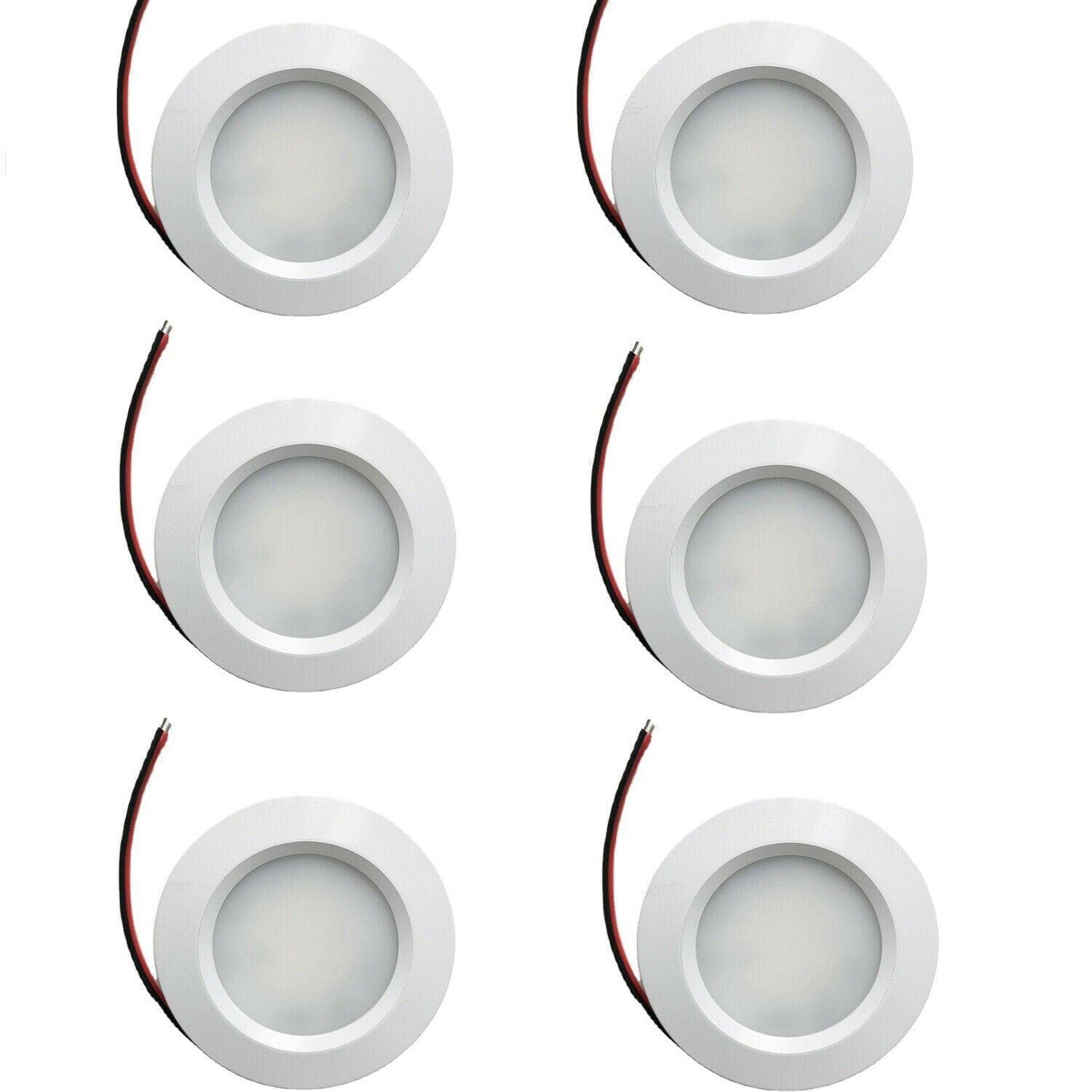 MARVIX White RV LED Interior Lights 12V 24V Spotlights – White Recessed Dimmable Downlights - 3000k Warm White Super Bright Lighting Fixture (Warm White(3000k),6 Pack) — image 1