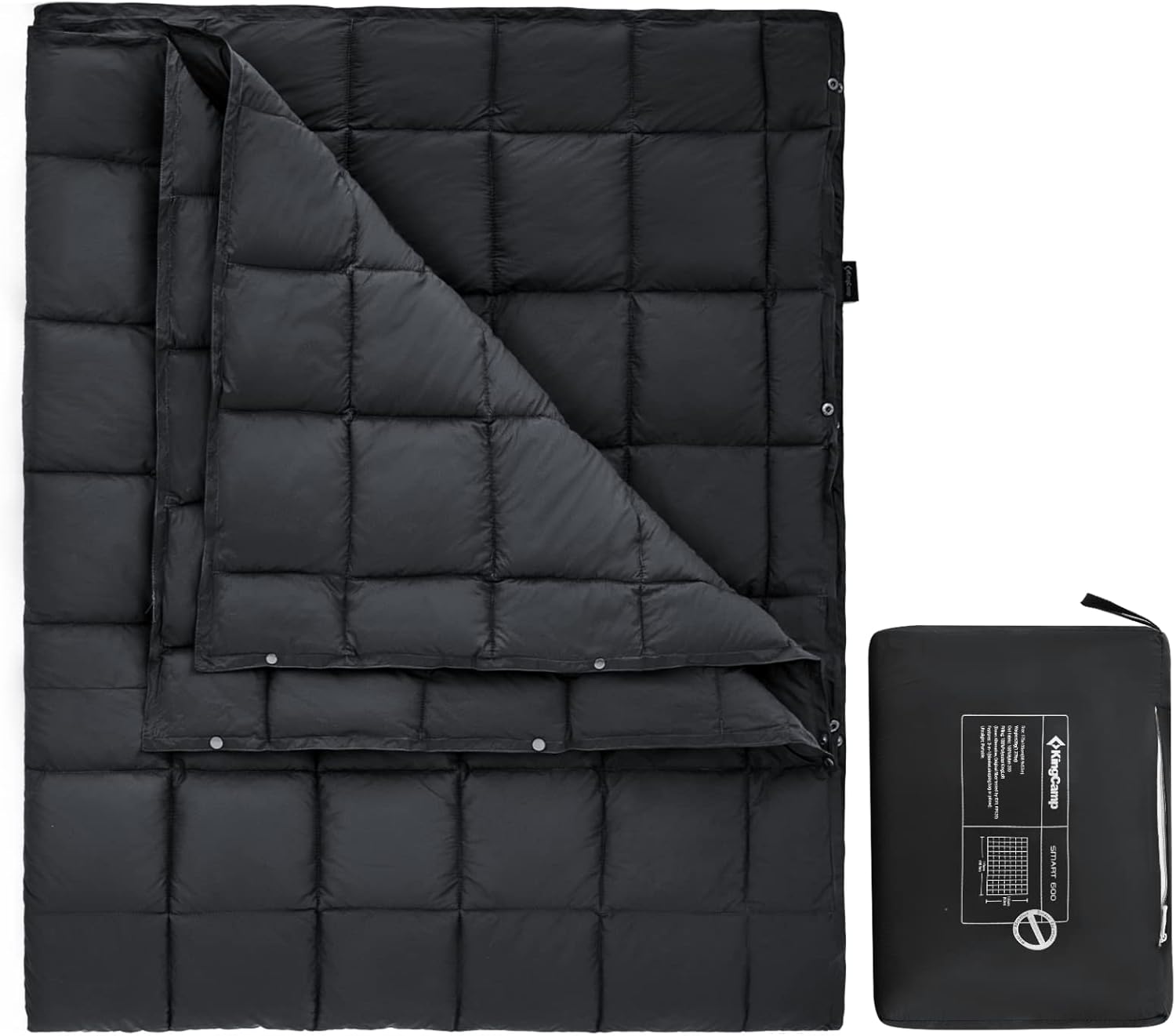 KingCamp Puffy Blankets for Cold Weather Camping, Warm Down Alternative Outdoors Indoors Quilt, Lightweight Compact Packable Windproof Blanket for Stadium, Airplane, Travel, Picnics, Backpacking : Sports & Outdoors