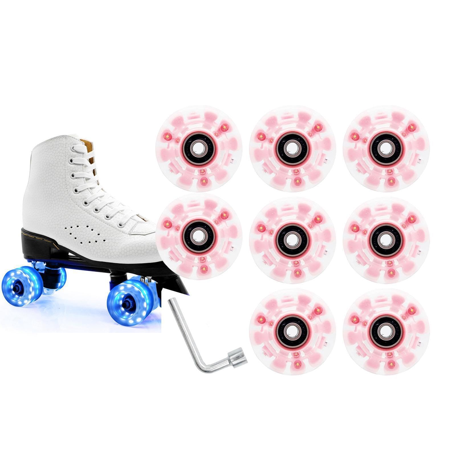 Las Ruedas de Patines iluminan la,Rosa,Diámetro 58 mm