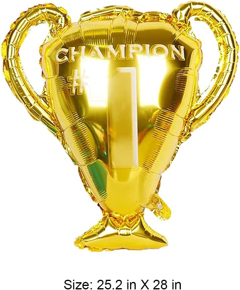 Soccer Party Balloons Set, 7pcs Championship Trophy Balloon and Soccer Foil Balloons for Birthday Baby Shower Wedding Anniversary Soccer Themed Party Decoration image 5