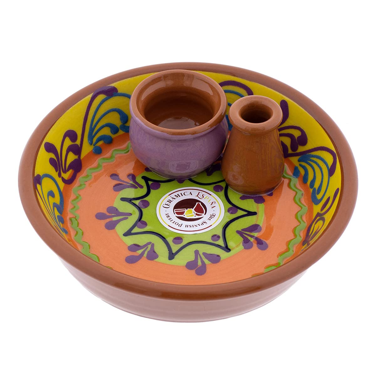 CERÁMICA ESPAÑA | Bols | Bol | Bowl | Bols à apéritif | Bols de cuisine | Olivier céramique décoré - Modèle M01 | 100% Décoré à la main | 16x16x5.5 cm