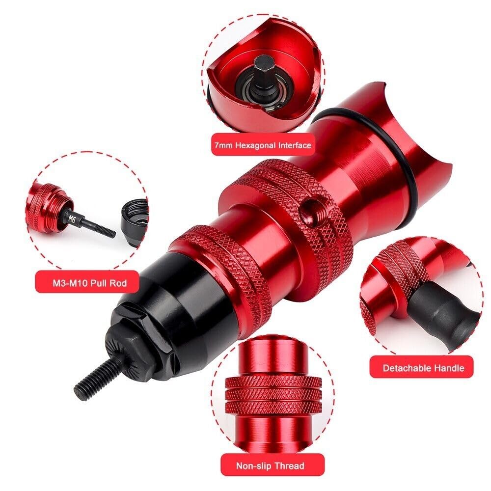 Kit conversione da trapano a rivettatrice inserti rivetti filettati M3-M10 07445