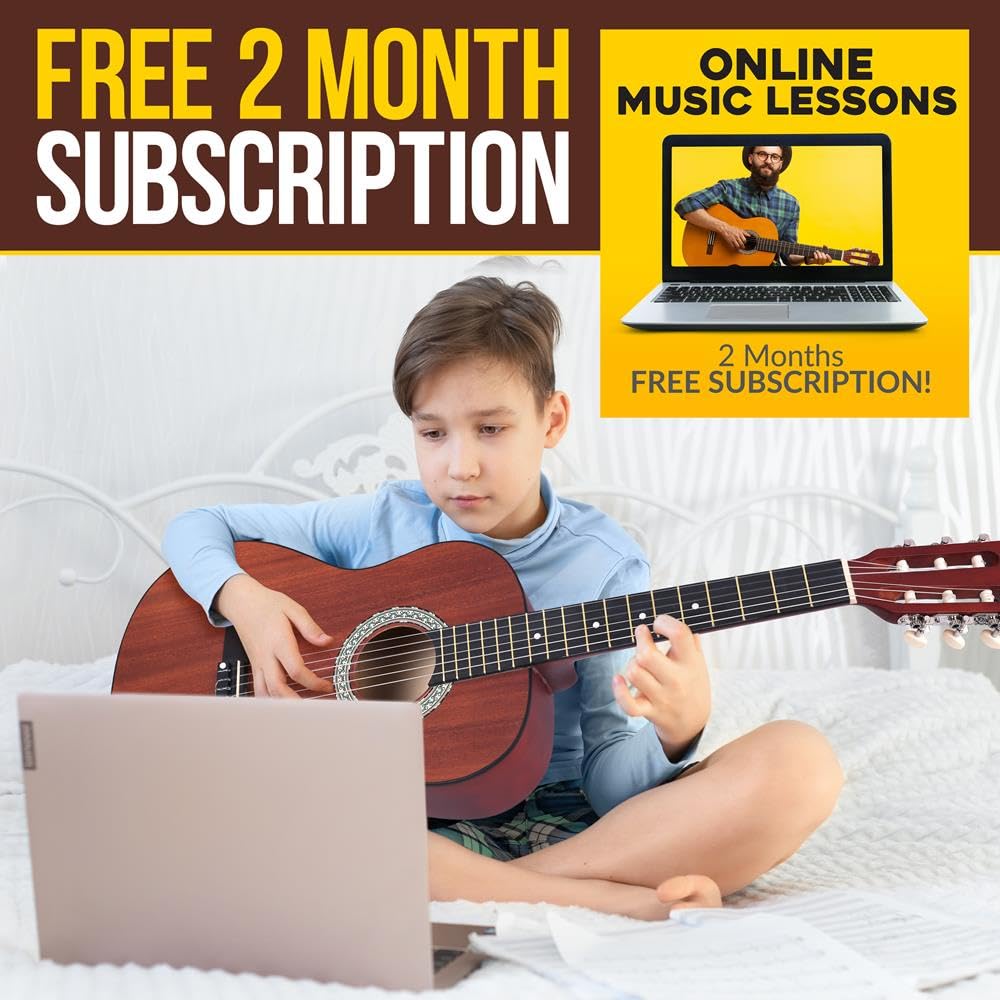 Pyle 6 Chitarra Acustica Junior Set da 91 cm, Corde in Nylon di Misura ¾ in Legno Guitarra Acustica Classica per Giovani Principianti, Bambini, Ragazzi, Ragazze, Adulti con Pacchetto di Accessori