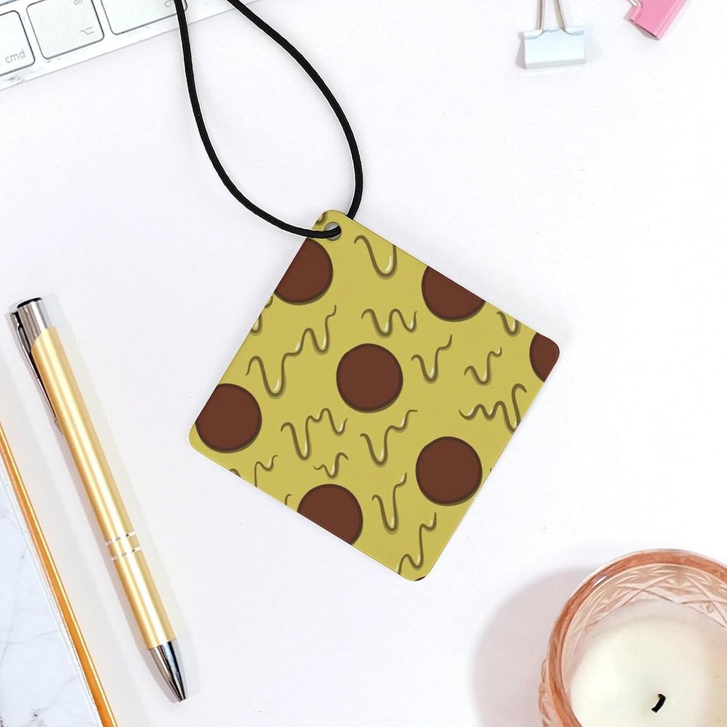 Pepperoni Pizza Car Air Freshener Hanging Car Scent Cards Decor Interior Accessories