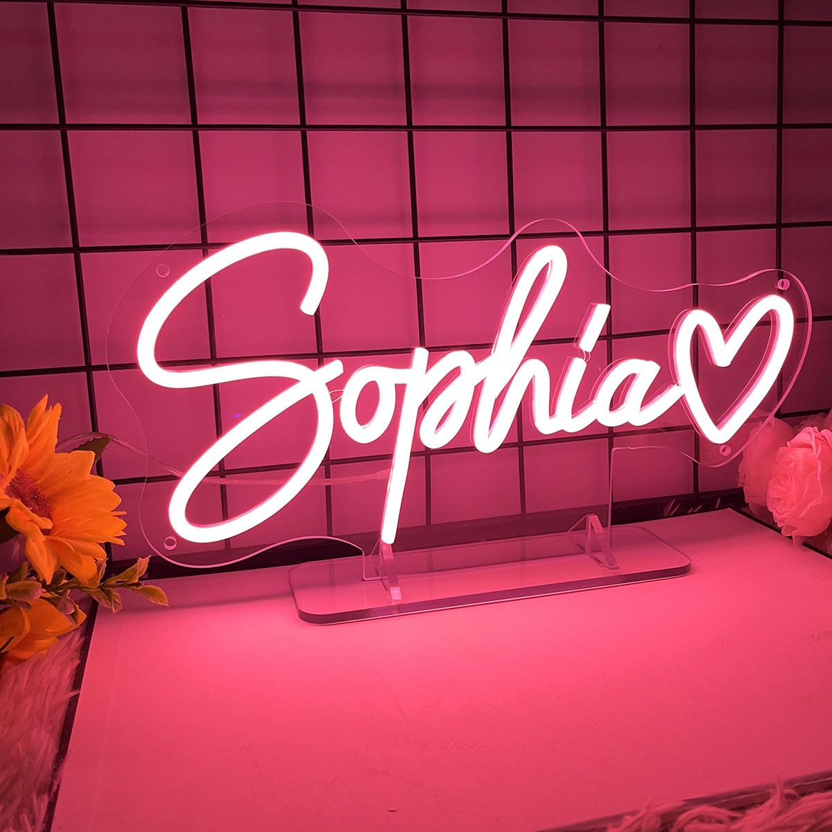 Neonowy znak świetlny, neonowy znak do dekoracji, wiszące, podświetlane litery, USB LED znak na przyjęcie urodzinowe, do sypialni, baru, dekoracja, prezent, neonowe światła na ściany, 40 x 25