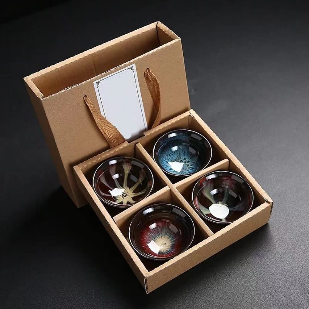 Juego De 4/6 Tazas De Té Chinas, Tazas De Té De Cerámica, Taza De Café De Cerámica, Diseño Sin Asa, Taza De Café, Taza Con Diseño Moderno, Colores Únicos Para Oficina En Casa ( Color : A , Size : 6pcs
