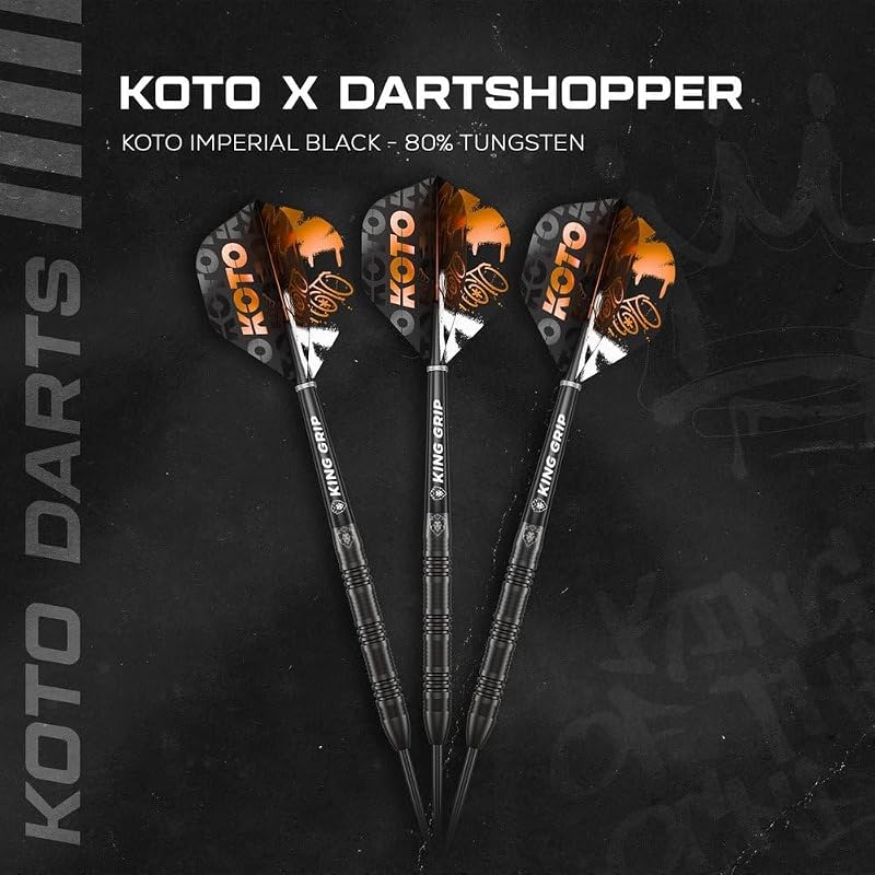 KOTO Imperial Dart Nyilak 21g Fekete 80% Tungsten Profi Dartpfeil Szett 3 Barrel 3 Flight 3 Shaft Kiegészítővel