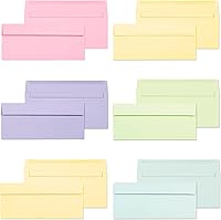 Vista 8 de Sobres de colores tamaño carta, paquete de 36 sobres de negocios #10, 4 1/8 x 9 1/2 pulgadas, 6 colores pastel
