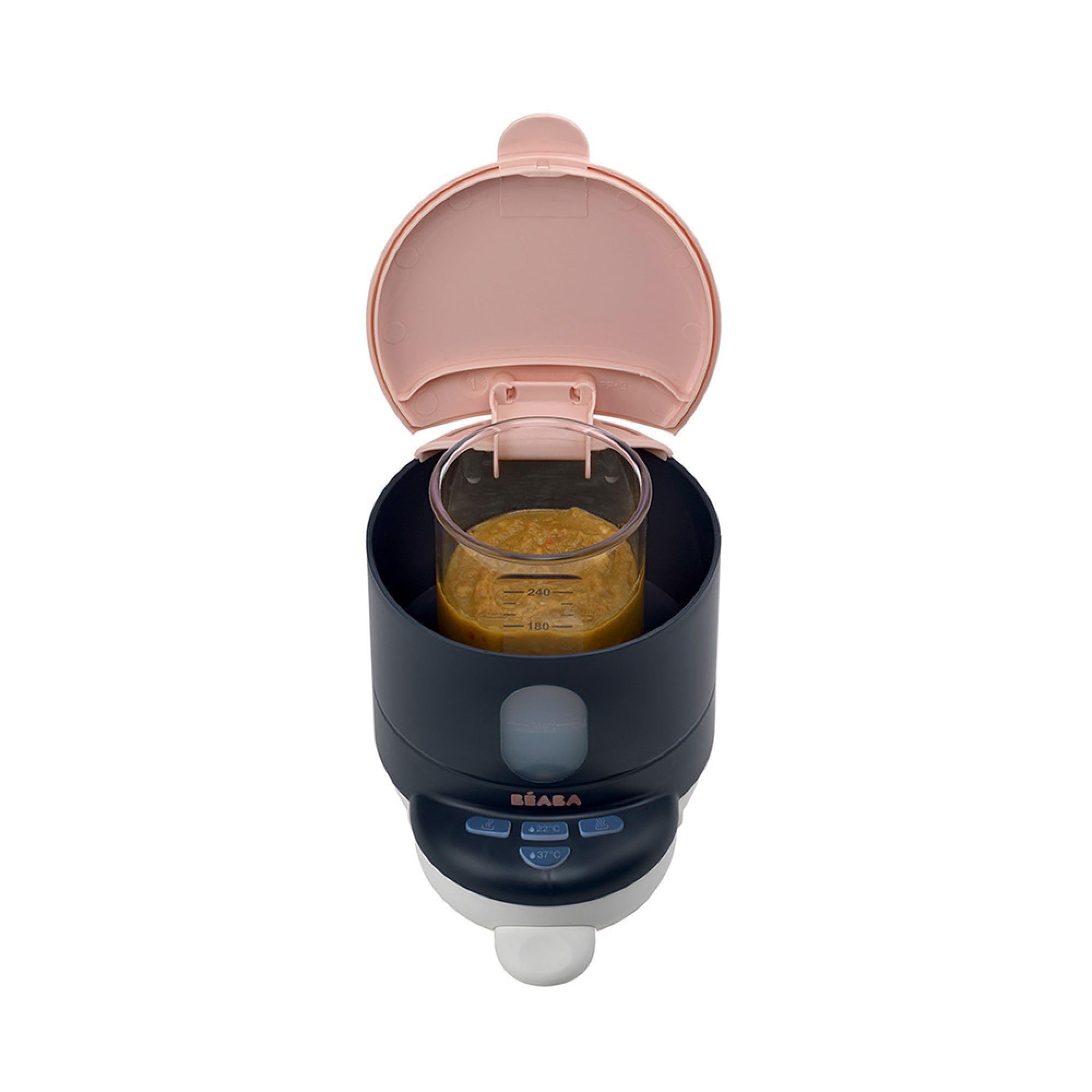 BÉABA preparador/calentador de botellas, dispensador de agua a temperatura precisa, instantáneo, rápido, función de baño, 2 temperaturas, calentador de botellas extraíble, BibExpresso, azul