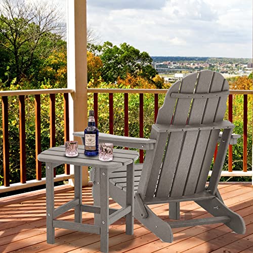 Voqnis Adirondack Outdoor Side Table, Living Room, Garden, Patio, Pool, Deck, Fire Pit, Party 17.6X14.9X17.9 Inches - Brown #TOP6