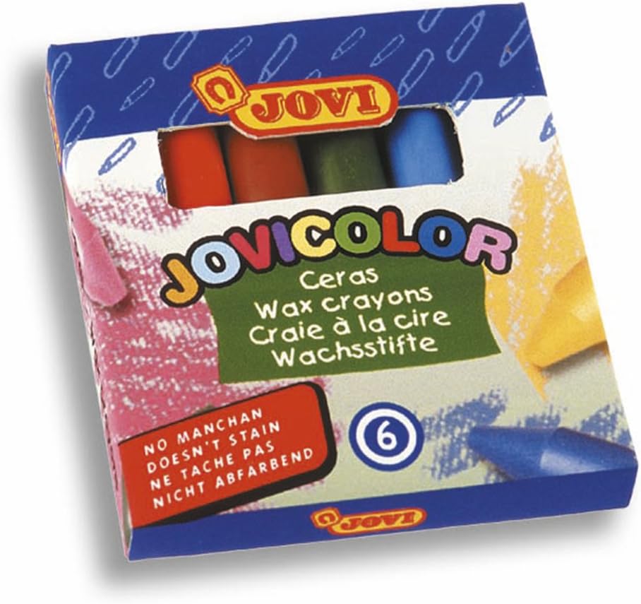 Jovi Triangular wax crayons 6 colour,bright colours, their triangular design make them ideal for a child's hand and they will not roll away.