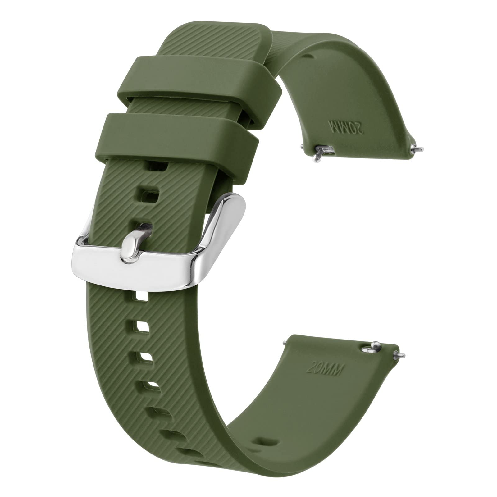 BISONSTRAP Watch Strap 18mm 19mm 20mm 21mm 22mm, Quick Release Silicone Watch Bands for Men Women