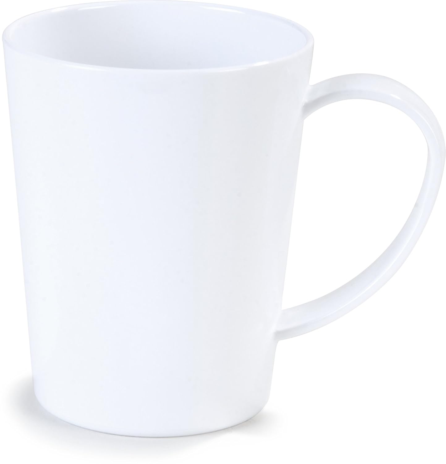 Carlisle FoodService Products Mug Plastic Coffee Mug with Large Handle for Buffets, Home, and Restaurant, Tritan, 12 Ounces, White, (Pack of 12)