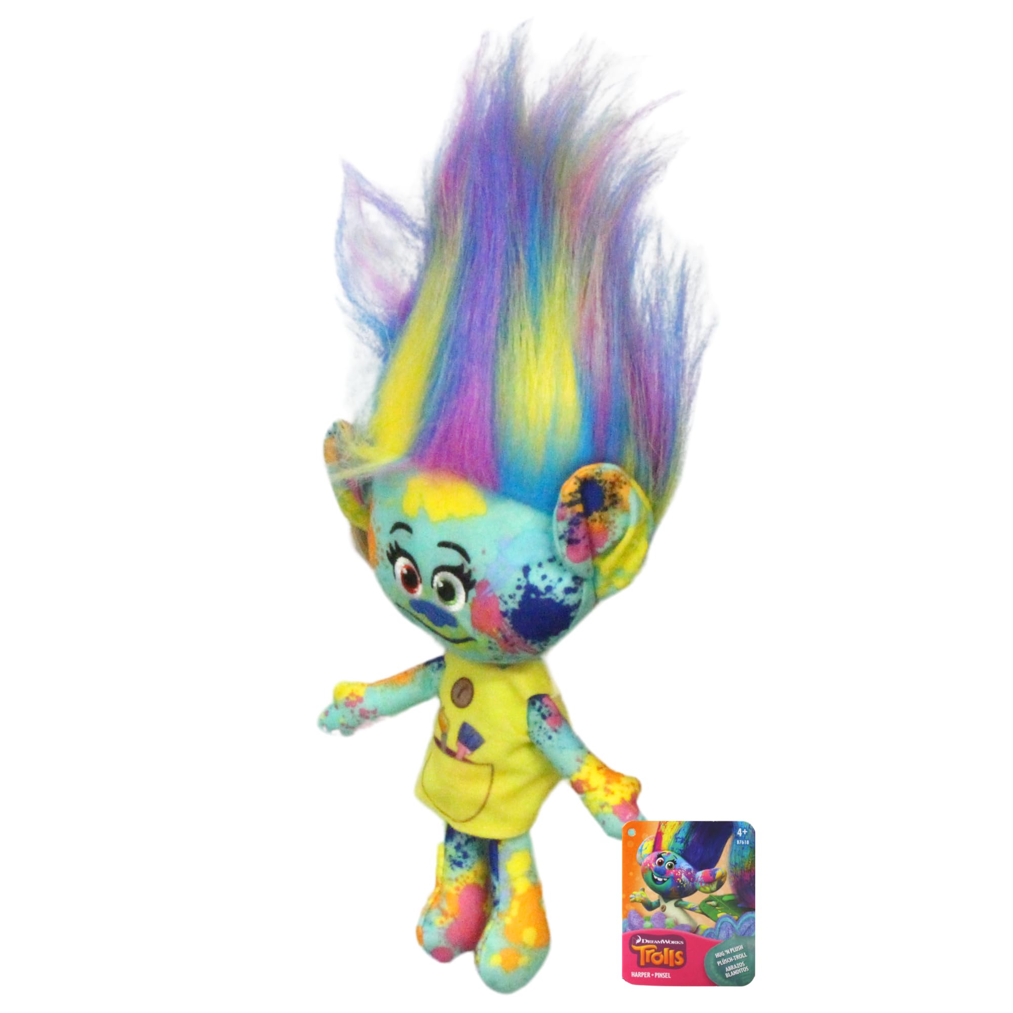 DreamWorks Trolls Hug 'N Plush Fuzzbert Toy - Collectible, Soft Plush Doll
