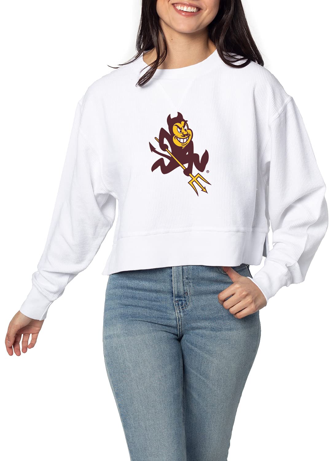 chicka-d NCAA womens Corded Boxy Pullover