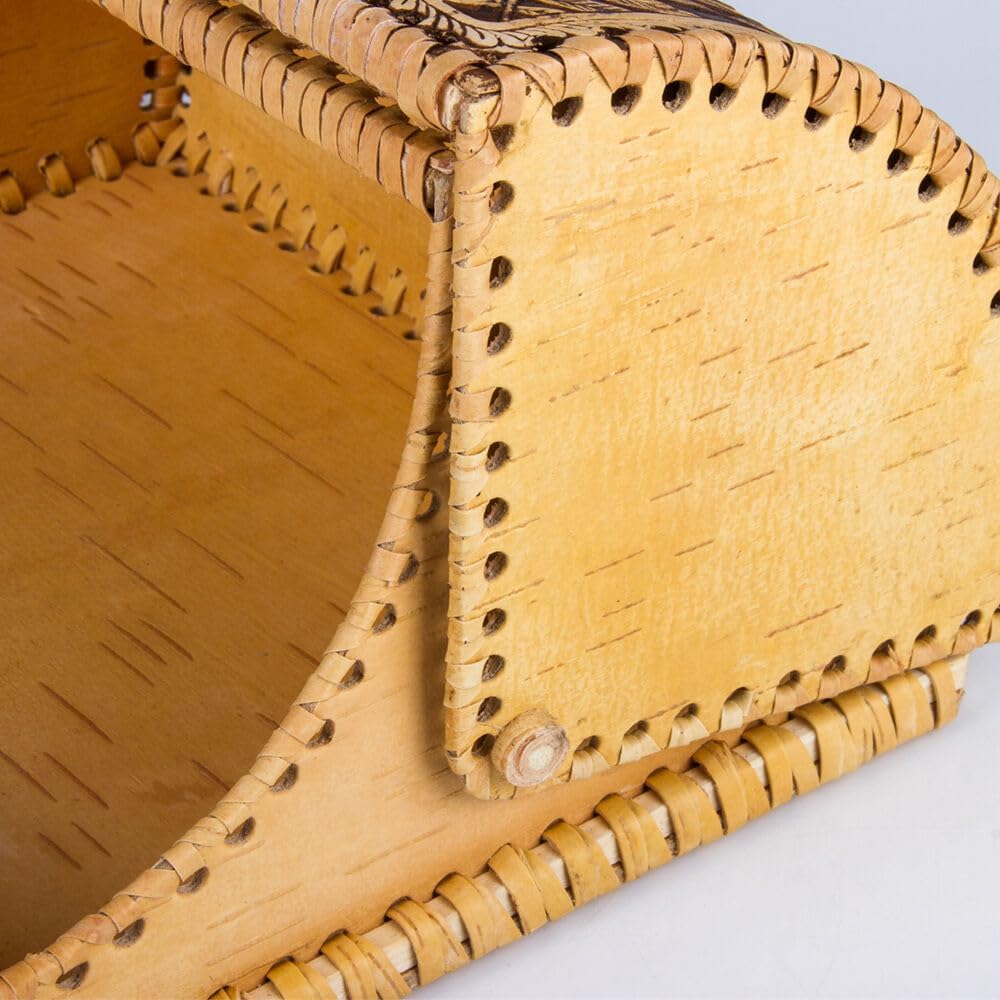 Birds Pattern Birch Bark Bread Box, Large Capacity Bread Storage Bin, Bread Box for Kitchen Counter, Large Capacity Bread Storage Container