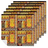 African Pot Historic Elements Cloth Dinner Napkins with Design Print Tablecloth Everyday Use