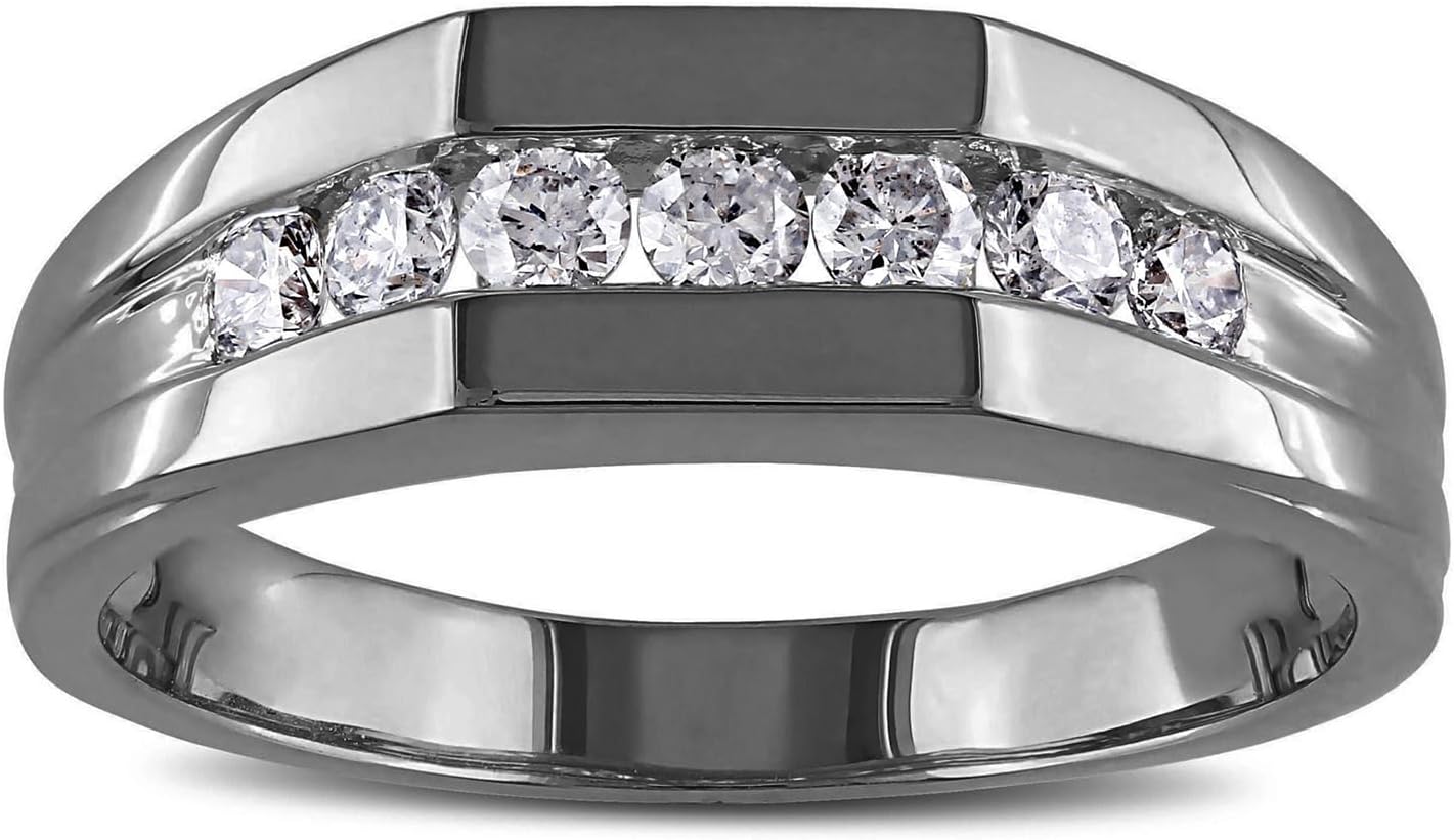 10K 14K 18K Gold Men's Moissanite Wedding Band Ring D Color Moissanite Half Eternity Band Ring for Men Birthday Anniversary Luxury Jewelry for Him Size 4-16