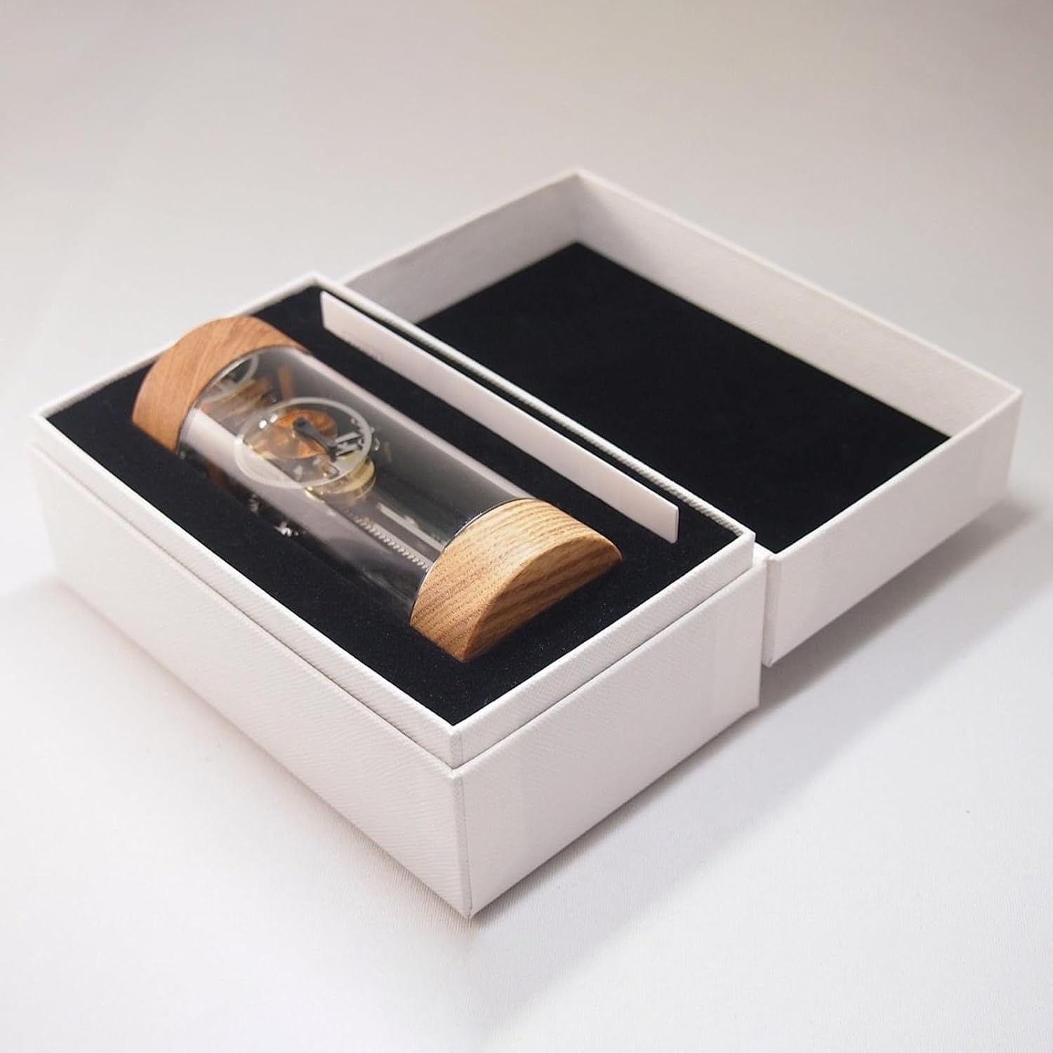 Decorative Timer, Mechanical Metal Desk Ornament, Hourglass Timer, Suitable for Desks, Offices, Crafts, and Gifts(Color:Walnut Wood)